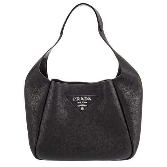Prada | Leather Dynamique Handle Bag - Black - Picture 1 of 5